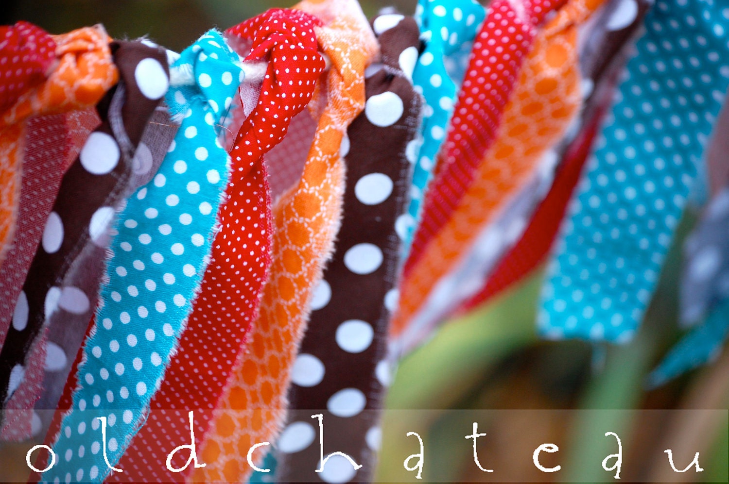Fabric Garland,Circus Colors, Vintage Holiday, Approx. 4.5 Feet, Bright Bold Colors, Birthday Decor, Great Photo Prop, Rustic Holiday