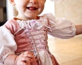 Childrens Renaissance Medieval Court Lil' Ren Outfit with chemise, overdress and muffin cap CUSTOM size and color