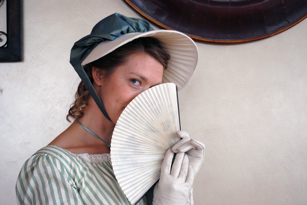 CUSTOM The Seashore Teal Striped Regency dress in striped cotton of your choice