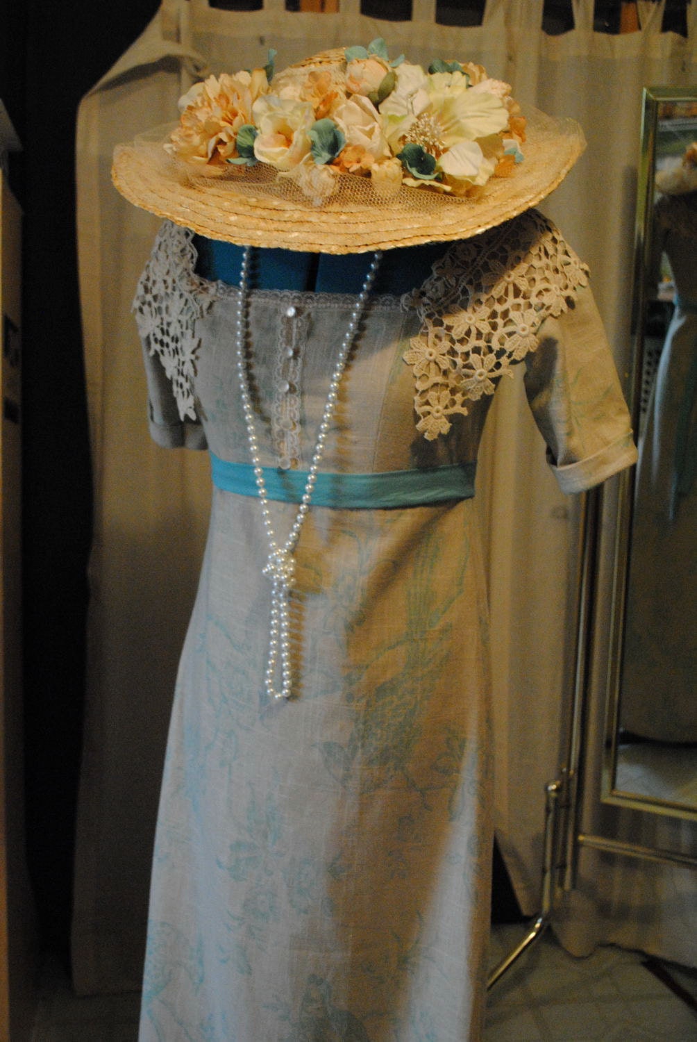 Titanic 1900s Downton Abbey Edwardian Mary Day Tea Gown Dress RESERVED for Kiserai 2nd Payment