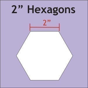 2 inch Large Hexagons, English Paper Piecing Pattern, 25 Pack