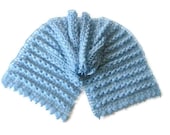 Rectiangle Shawl, Neckwarmer in Blue, Baby blue, Sky blue, Pale,  Angora, Mohair, Crochet Shawls, - soft purple