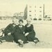 3 Proper Old Ladies Black Suite Dresses and High Heels Sitting on the Beach Sand 1930s Photo Photograph