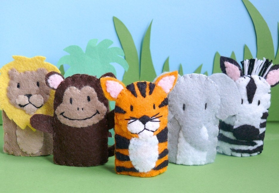 Jungle Creatures - Felt Finger Puppets
