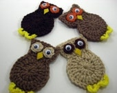 Crochet Owl Magnets Set of Four
