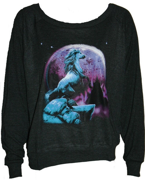 UNICORN Pullover Slouchy "Sweatshirt"  Top American Apparel Black S