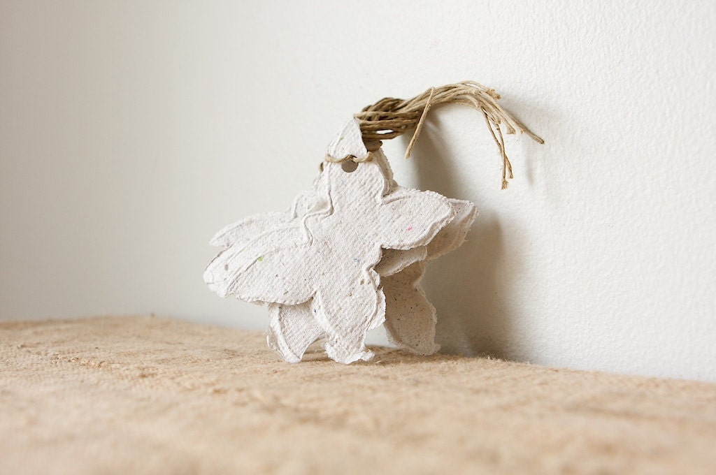 Handmade Paper Gift Tags- Butterfly Sage, Set of 6