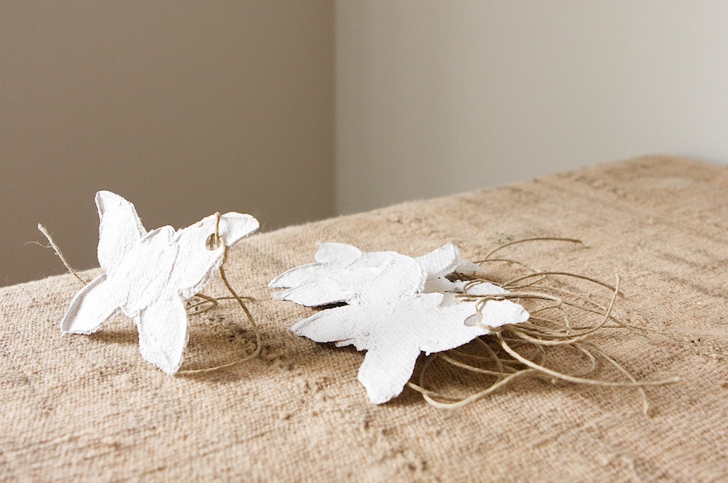 Handmade Paper Gift Tags- Butterfly Sage, Set of 6