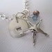 Hand Stamped Mommy Jewelry - Personalized Sterling Silver Necklace with Starfish and Swarovski Crystal and Pearl