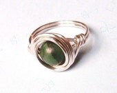 Jade Ring - Green Ring - Green Jade Stone Bead Sterling Silver Wire Wrapped Ring - Etsy Jewelry