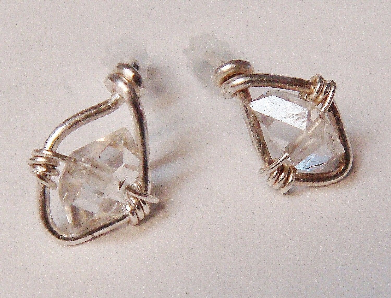 Herkimer Diamond Post Earrings  Herkimer Earrings  Sterling Silver Studs   April Birthstone  April Birthday