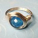 Chalcedony Ring - Blue Chalcedony Faceted Gemstone and Sterling Silver Wire Wrapped Ring