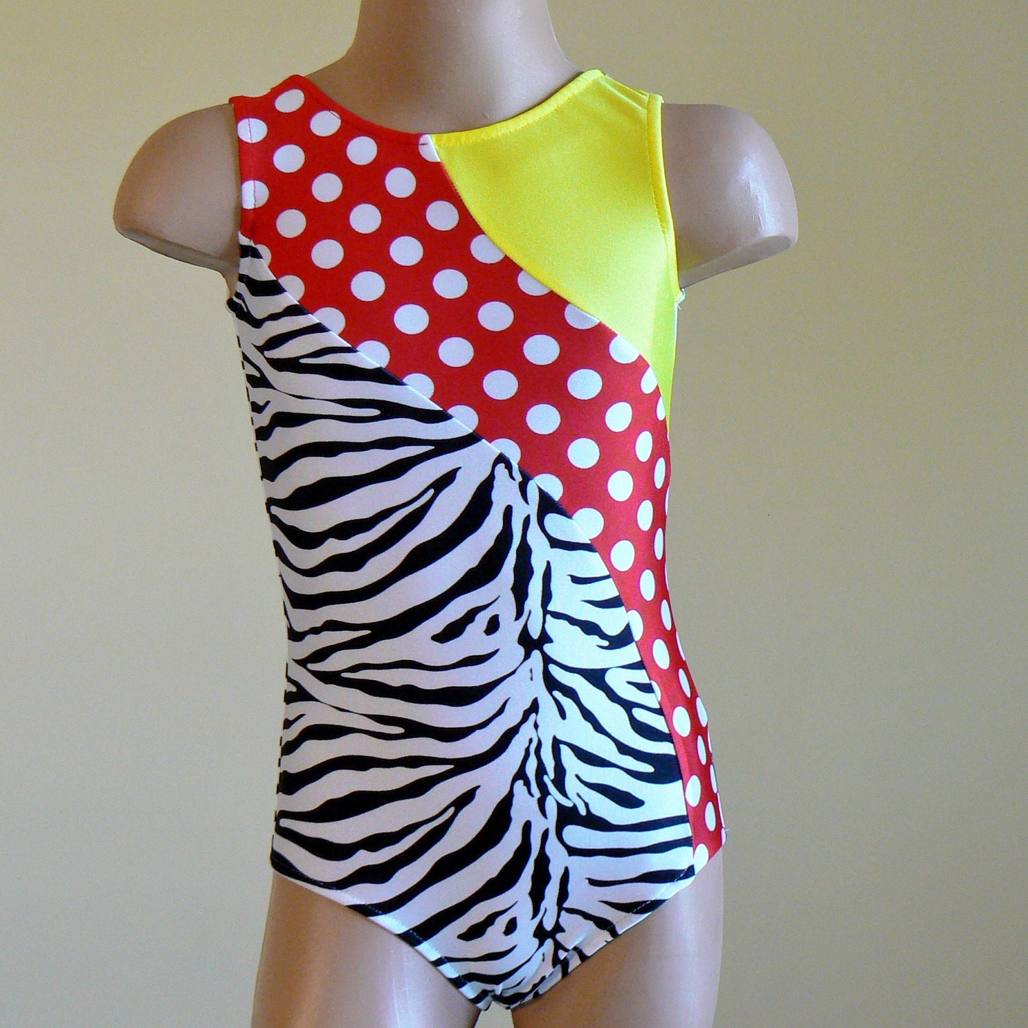 Zebra Print Gymnastic Dance Leotard Size 2t C7 By Sendesigne 8473