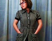 Vintage reconstructed black white checkered shirt - Sale