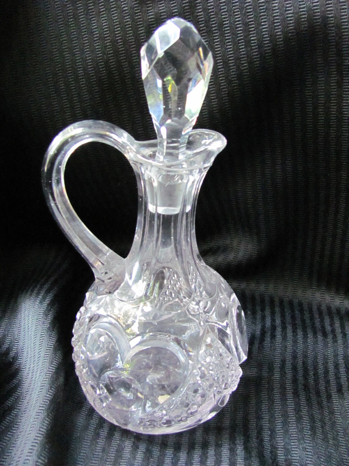 Antique Clear Cut Glass Crystal Cruet Bottle By Luvmetwotimes 1979