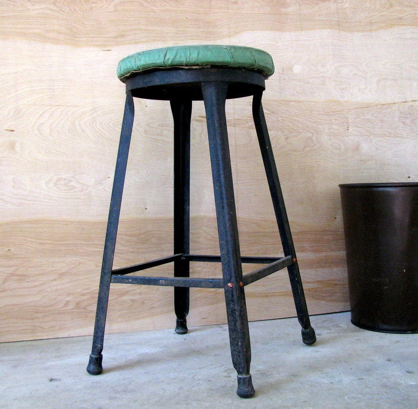 Vintage Old Industrial Shop Stool - circa 1940's