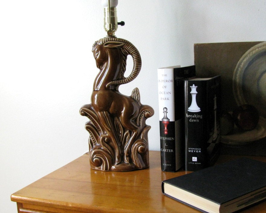 Vintage Hollywood Regency Fantasy Gazelle Lamp
