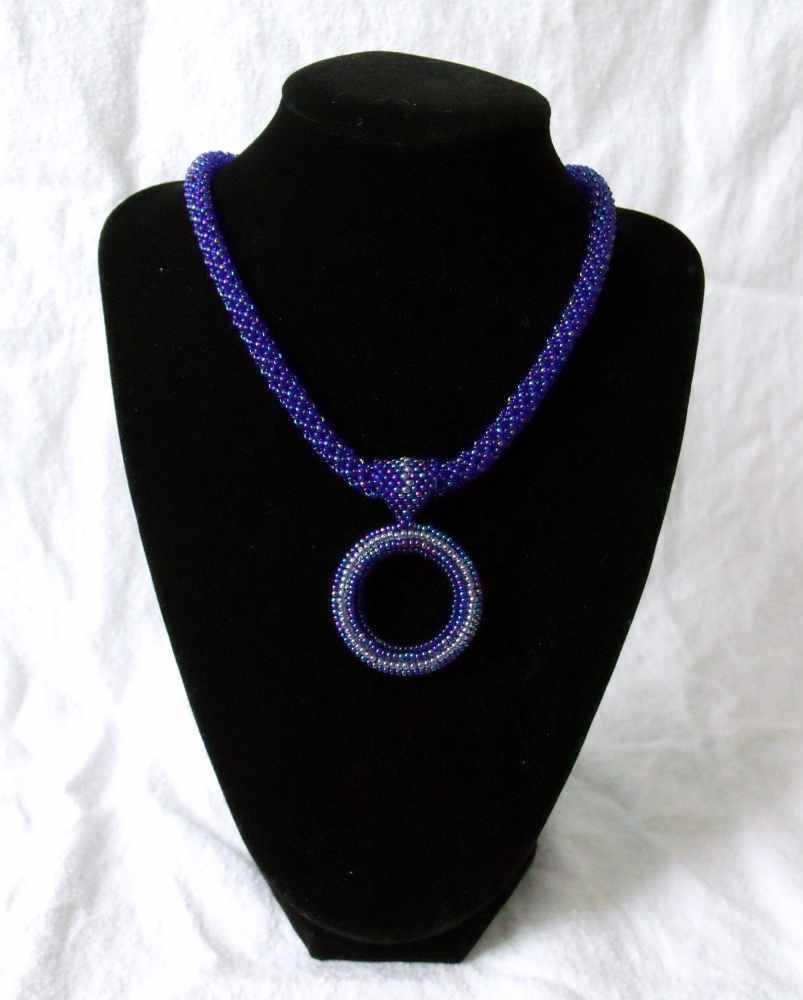 Hand Woven Seed Bead Necklace with Removable Pendant