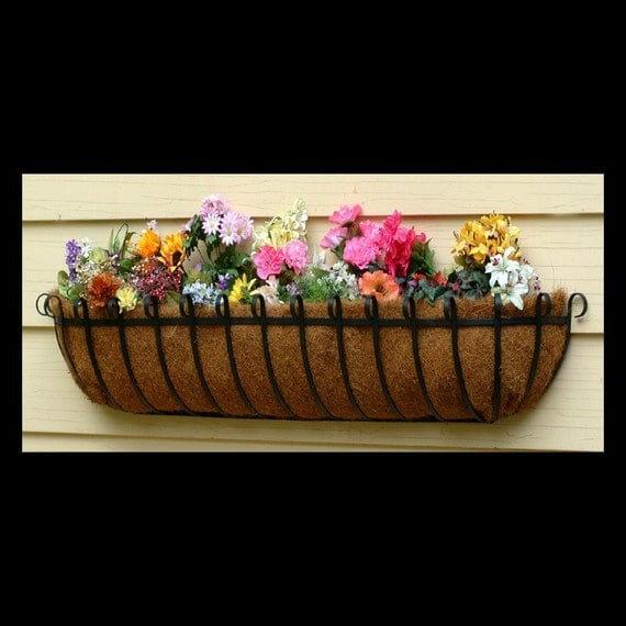 48inch Wrought Iron Window Box or Hayrack Planter by klcrafts