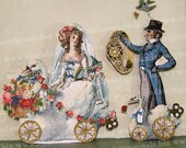 Digital Wedding Paper Doll Collage Sheet Download - Bride, Groom And Dogs Vintage Art For Paper Crafting MA12M