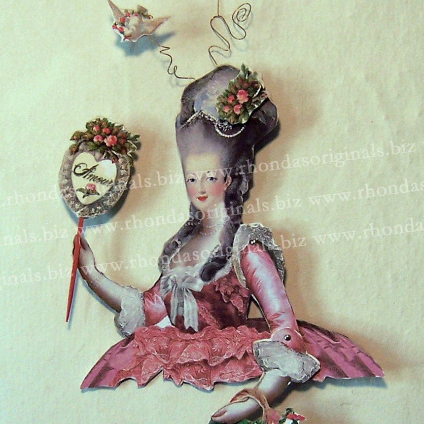 Marie Antoinette Doll Digital Download Collage Sheet - Paper Doll Torso, Many Embellishements For Paper Art, Crafts CS24M