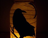 Primitive Halloween Crow Lantern