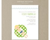 pool party - boy birthday invitation set  .  RESERVED LISTING LIZ
