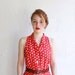 Vintage red and white polka-dot shirt dress
