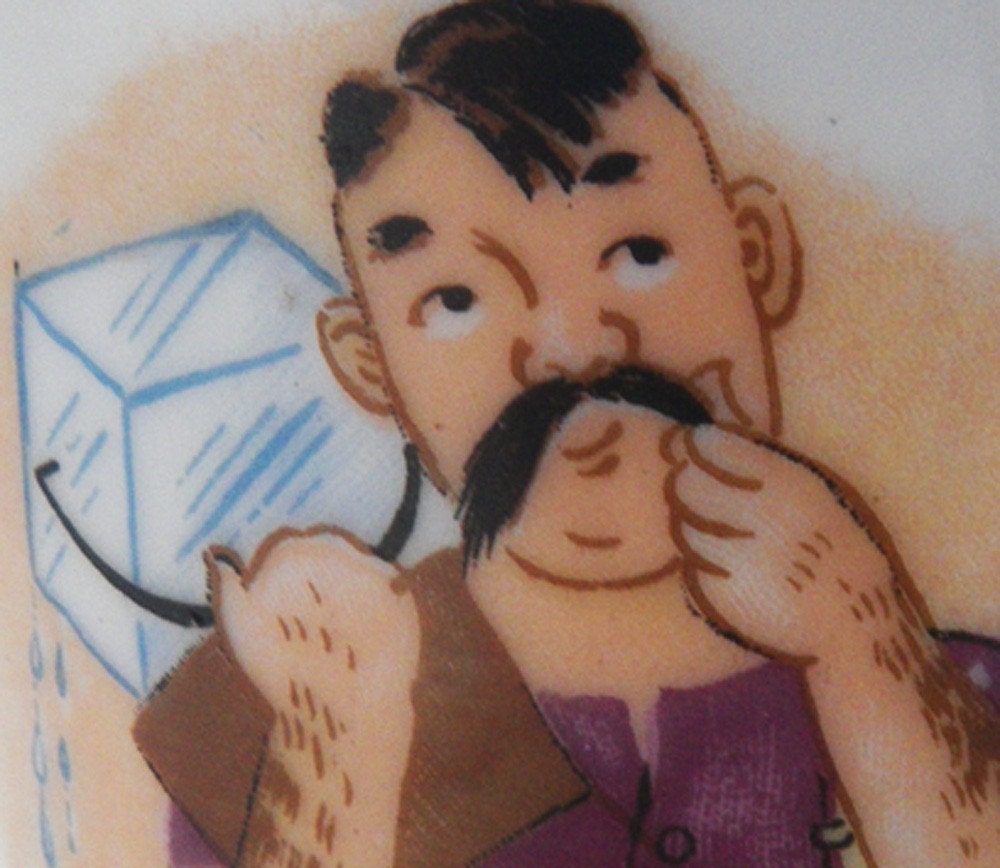 Moustache man mug - vintage 1920s