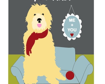 GoldenDoodle Art Wall Decor Home is Where You Are 5 x 7 Matted Print