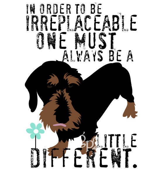 Wire Hair Dachshund Dog Art Print Wall Decor 5x7 8x10 Mat included