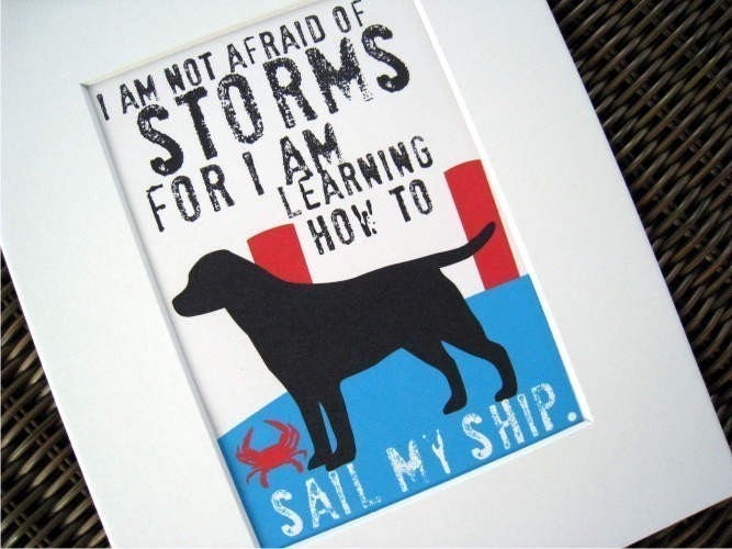 Nautical Labrador Retriever Dog Art Print Wall Decor Inspirational Series