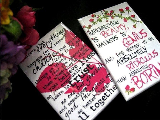 Marilyn Monroe Quotes Fridge Magnet Set 2 x 3 Gift for Women