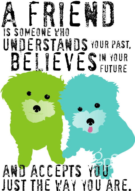 Maltese Dog Art Wall Decor Friendship Print Inspirational Series