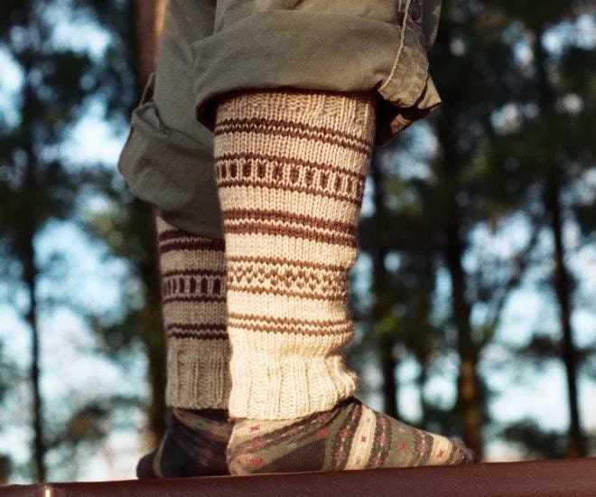 KNITTING PATTERN - Natural Oatmeal Leg Warmers - Adult