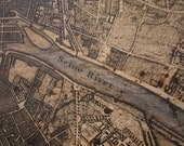 VINTAGE 1800 PARIS MAP - 30x36 -Salvaged Wood - Handmade - Home Decor - RuPiper Designs Original