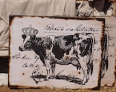 COW WITH CROWN - Wall Decor - Salvaged Wood - Farmhouse Chic - RuPiper Designs Original
