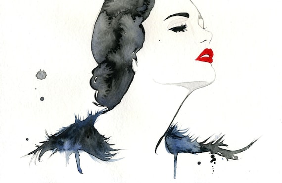 Watercolor Fashion Illustration - Girl Gone Gatsby print