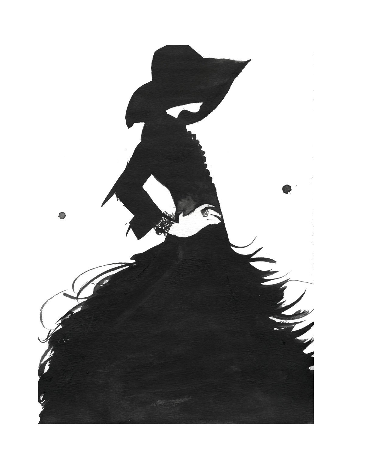 Watercolor Fashion Illustration - Dark Romance print