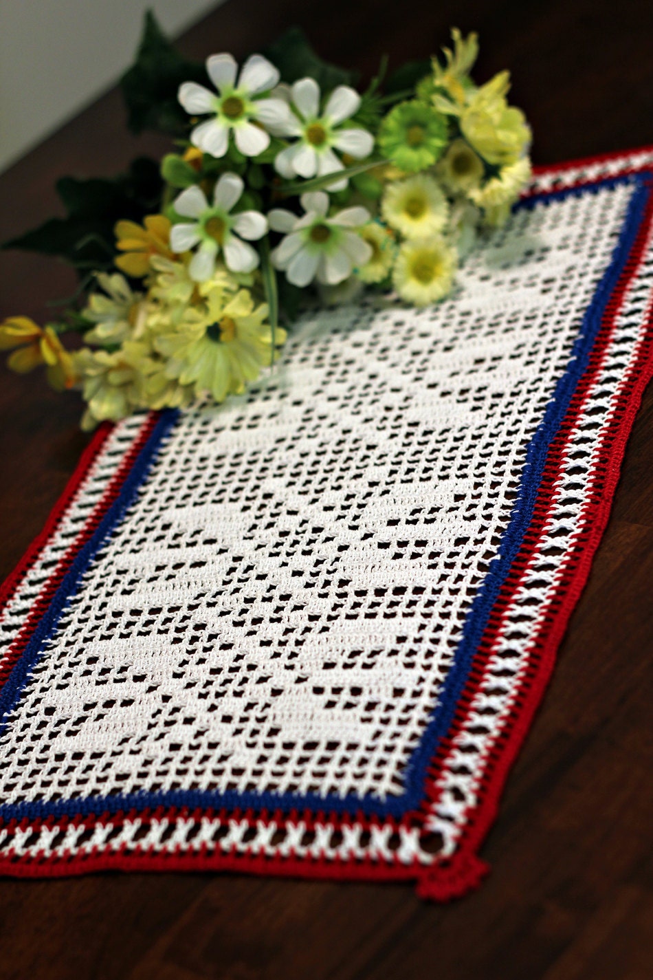 Square  Red,White and Blue Doily 3