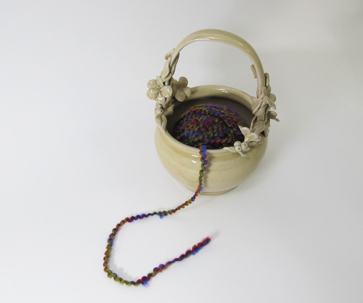 Ceramic Easter Basket or Yarn Bowl