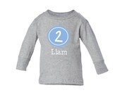 FUNKY INITIAL Personalized Birthday Shirt - Long Sleeves, All Sizes, Lots of Colors