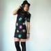 80's Mini Silk Sequin Polka Dot Party Beaded Black LBD Dress