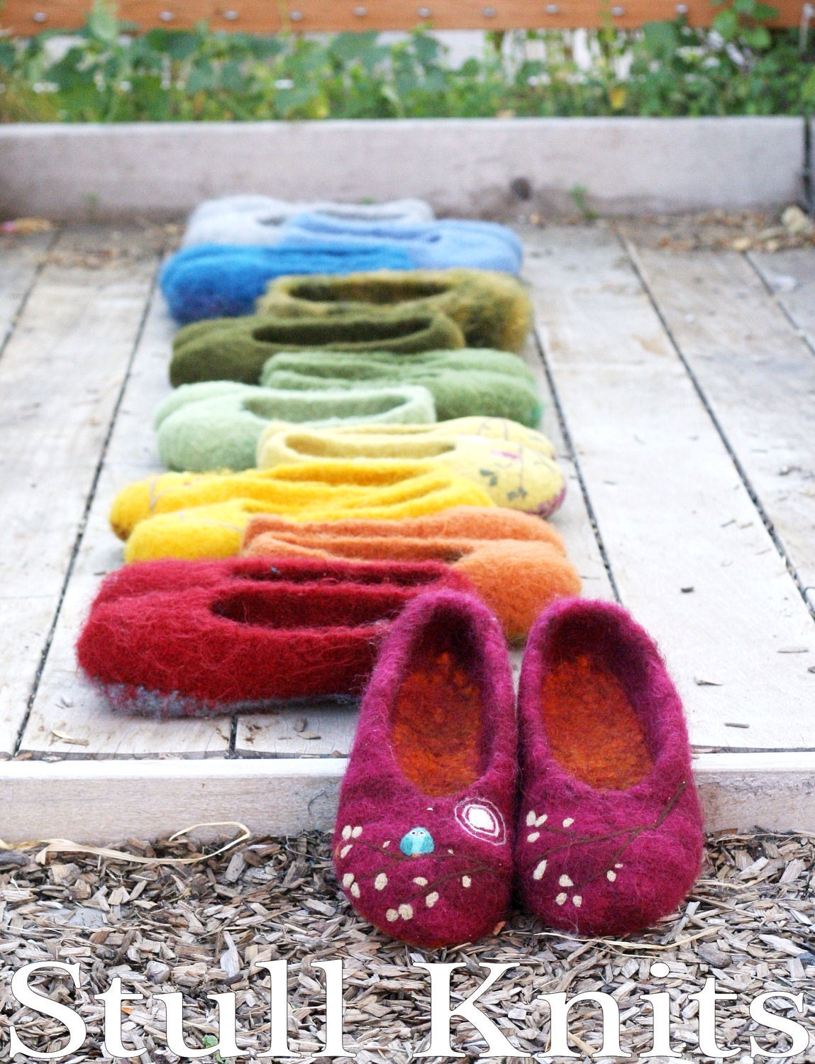 Felted wool Stull slippers ... Made to Order ... Women size XS-XL ... PiCk YoUr CoLoR and SiZe