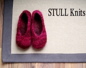 Wool Felted Stull slippers ... Wine Splash ... Made to order
