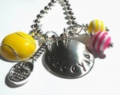 TENNIS Personalized Necklace -Hand Stamped Charm Necklace for Children
