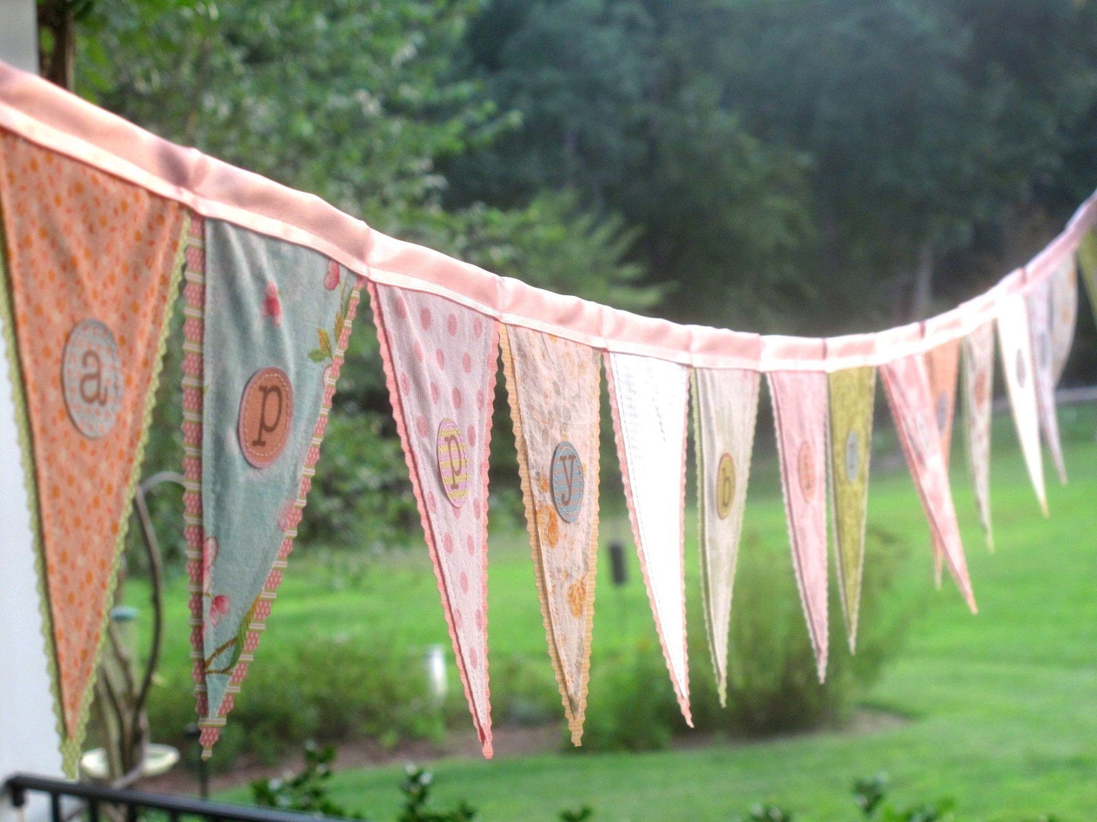 Create your own custom flag banner, vintage linens, fun new fabrics