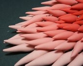 Creamsicle Polymer Clay Spike Necklace - Coral - Peach - Ombre