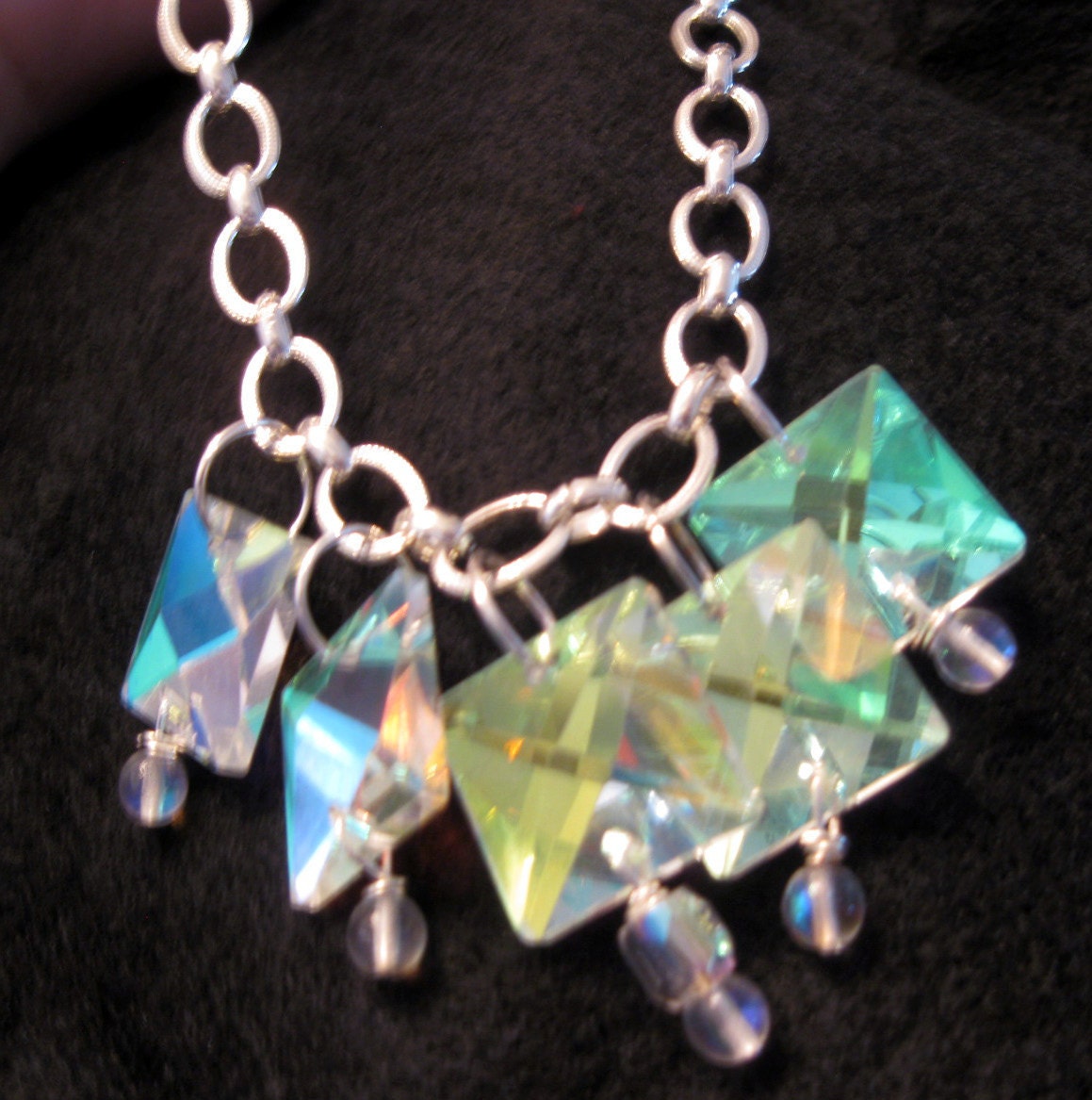 Crystal and Light Statement Necklace