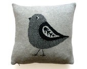 Lambswool Bird cushion 40cm